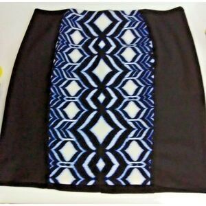 NEW Lane Bryant Black Blue White Colorblock Straight Pencil Work Skirt S…